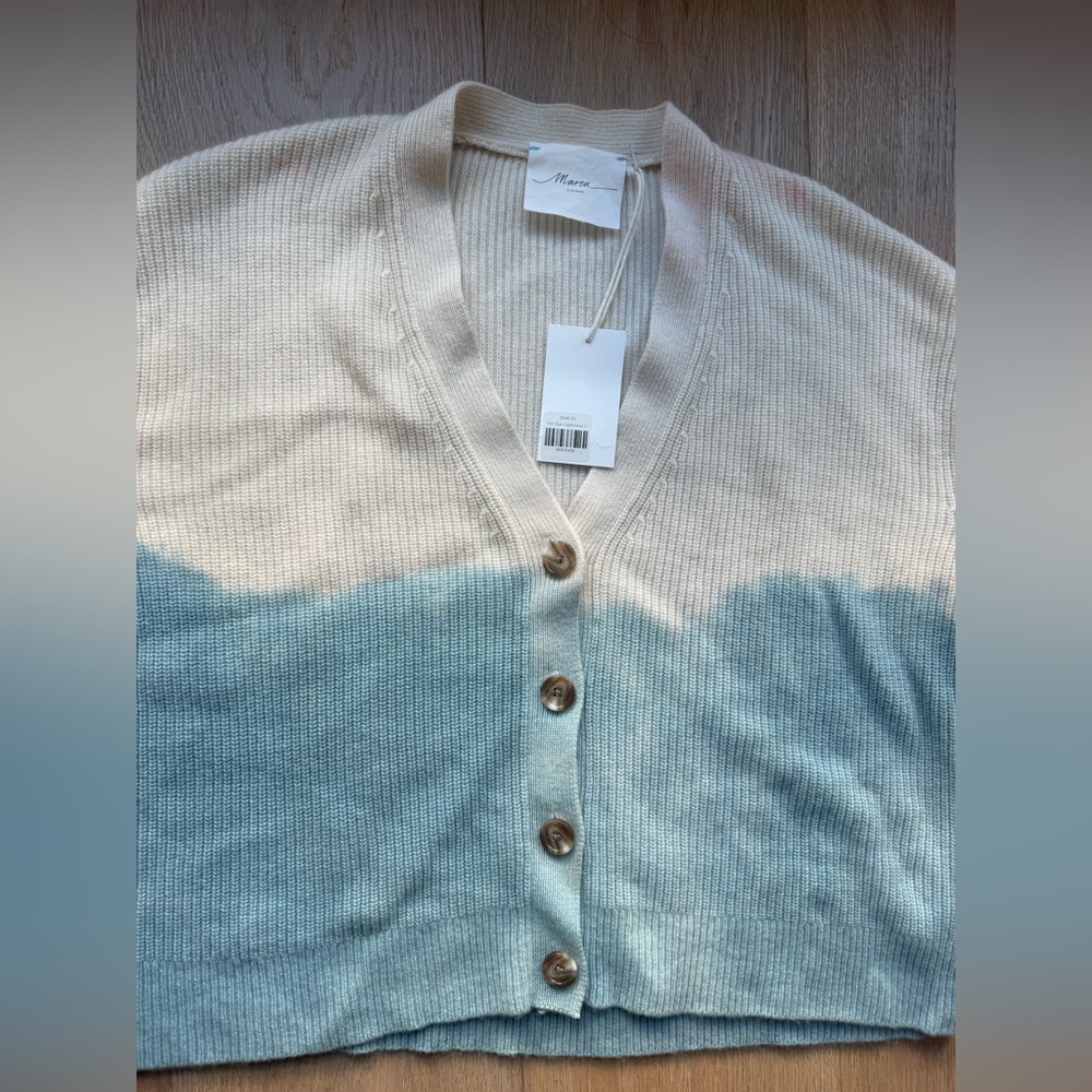 NWT Cashmere hand dyed cardigan